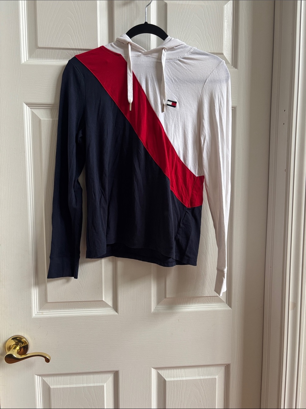 Tommy Hilfiger Hooded Colorblock Long Sleeve - White, Red, Navy